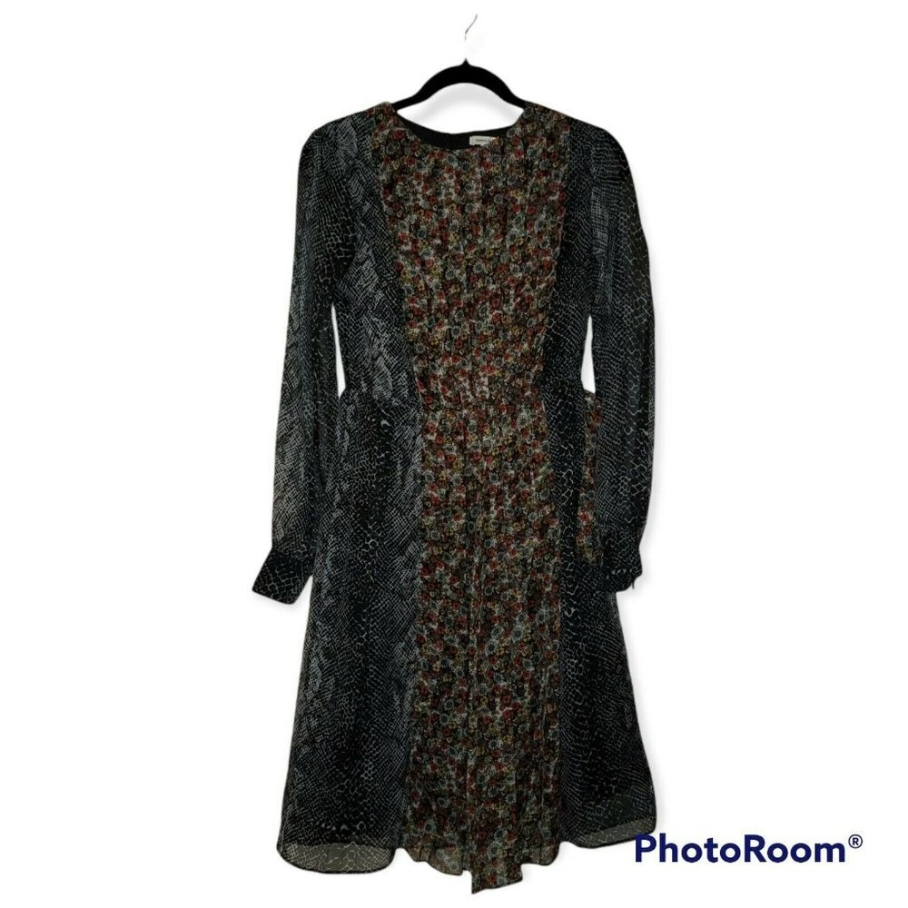 Manoush Floral And Animal Print Midi Dress Size 6 U S